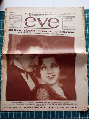 BE086 Frauenzeitung Eva 21. September 1930 Adolphe Menjou und Claudette Colbert