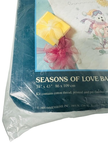 Vtg 2000 Sunset SEASONS OF LOVE Baby Quilt Stamped Cross Stitch Kit #13118 - Picture 12 of 12