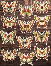 Patterned Butterfly Die Cut Vinyl Stickers Set Scrapbooking Laptop Water Bottle