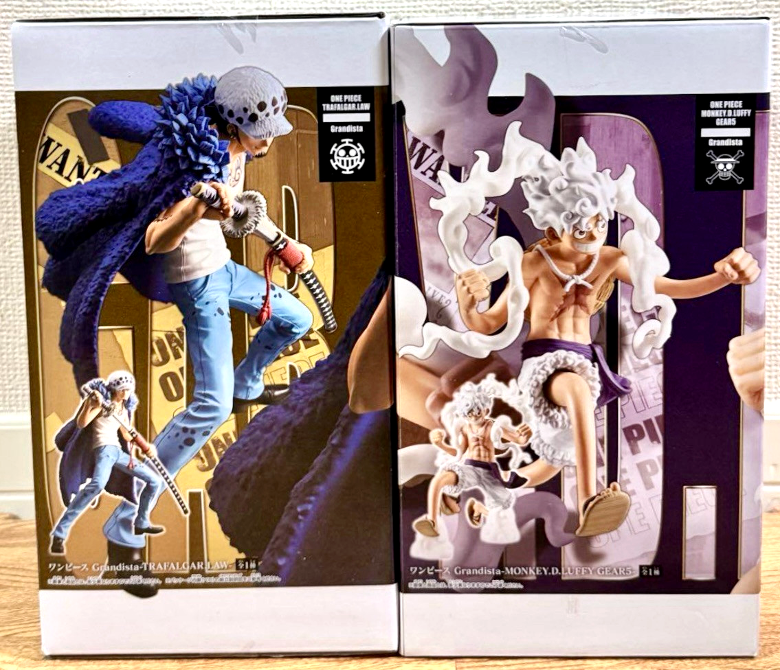 One Piece Monkey D Luffy Gear 5 & Trafalgar Law Figure Grandista