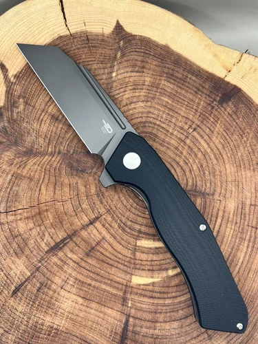 Bestech Knives Rockface Folding Knife 3.75" D2 Steel Blade Black G10 Handle 46F