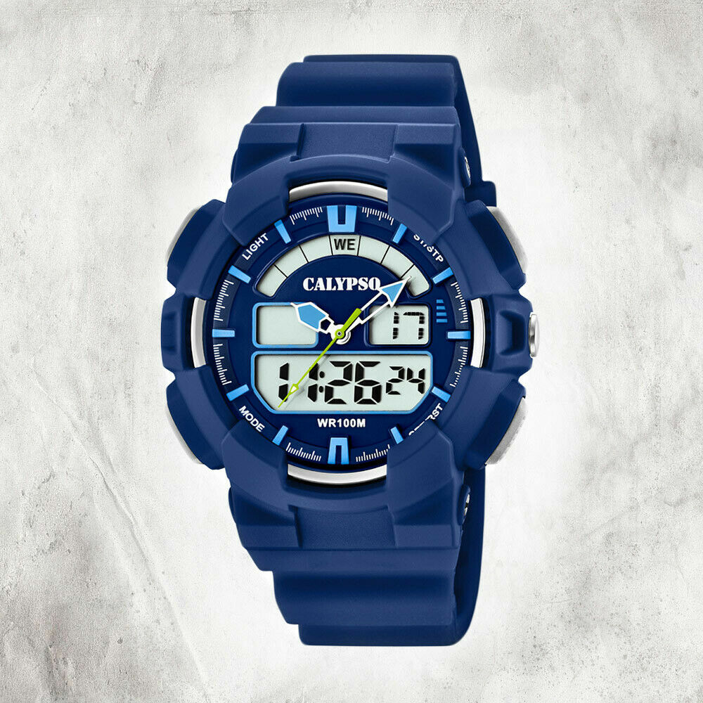 Calypso Orologio Uomo k5772/3 in Plastica Orologio Da Polso Digitale Sport Blu