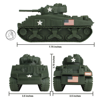 BMC Toy Soldiers WWII US Army Sherman Tank 1/32 Scale Plastic