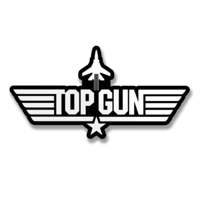 Top Gun 1986 Logo Black and White 12cm Sticker Aufkleber