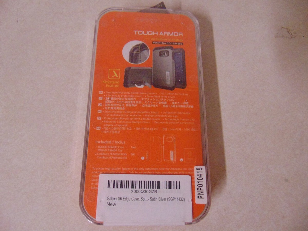 SPIGEN PHONE CASE FOR SAMSUNG GALAXY S6 EDGE SATIN SILVER KICKSTAND SGP11432