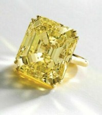 11CT Canary Yellow CZ Diamond Engagement  Wedding Ring in Sterling Silver Ring