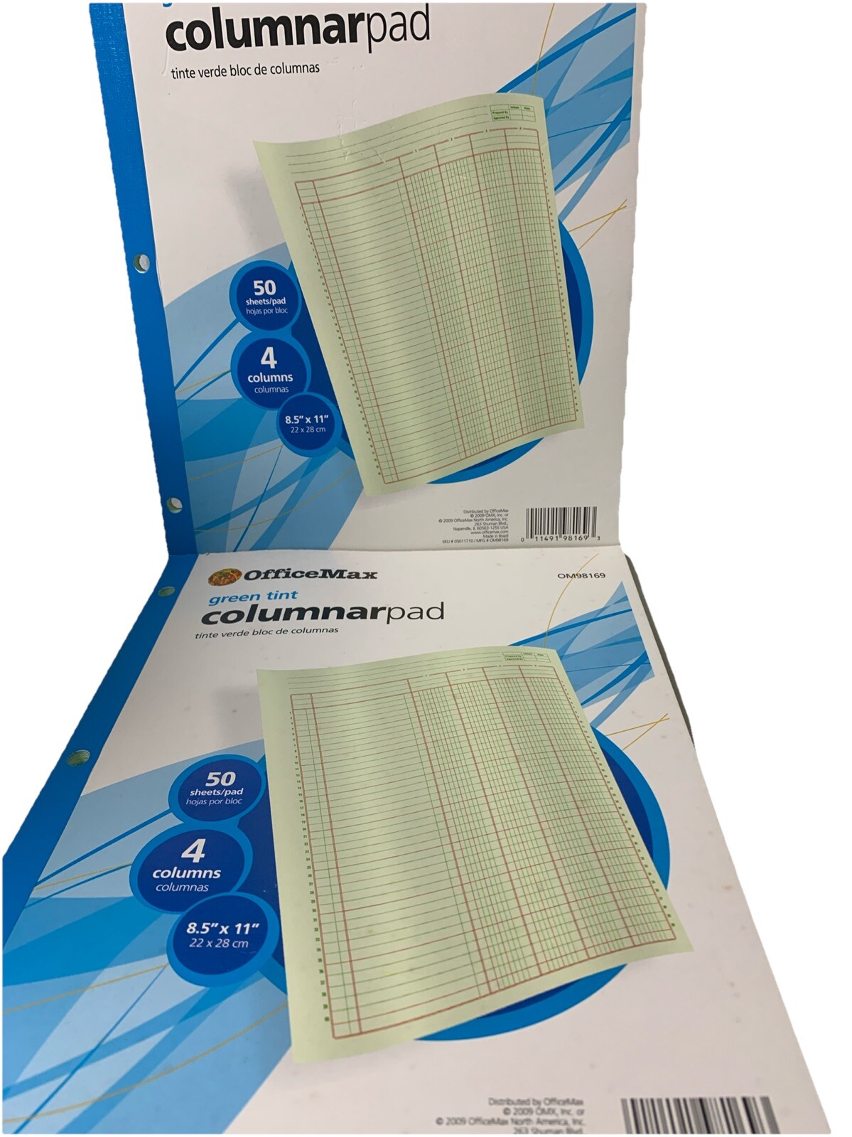Two Columnar Office Max (2) Columnar Pad 8.5