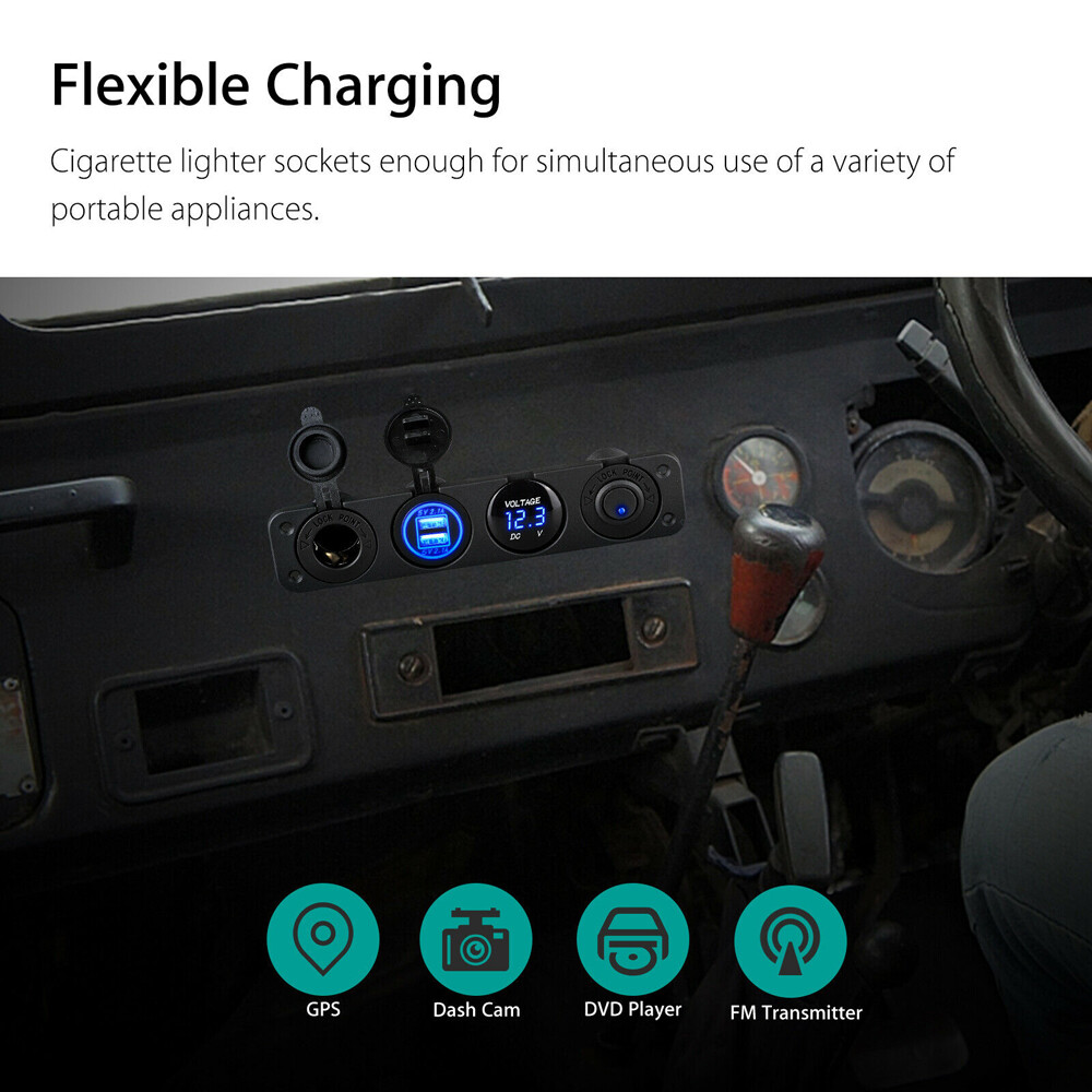 Image 7 - Dual USB Car Cigarette Lighter Socket Splitter Power Adapter Charger Outlet 12V
