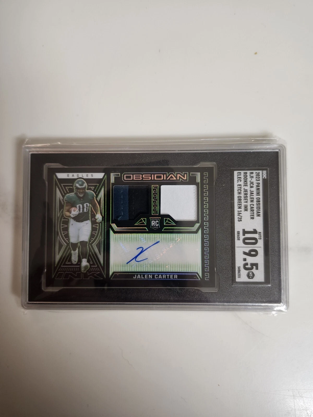 Jalen Carter Panini Obsidian Rookie Jersey Ink #RJIJCA Red Electric Etch