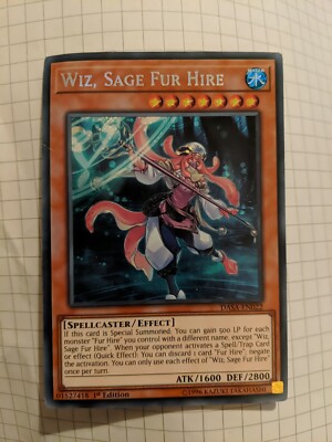 Yu-Gi-Oh! TCG Wiz, Sage Fur Hire Dark Saviors DASA-EN022 1st Edition Secret  Rare | eBay UK