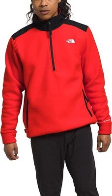 The North Face Alpine Polartec 200 Men's Fiery Red Black 1/4 Zip Jacket SGN243