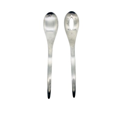 AONAYO Salatbesteck Edelstahl - 2 Servierlöffel 28cm, Hochglanzpoliert