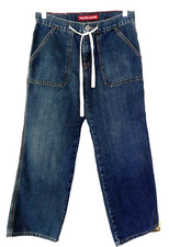 Pantalones de mezclilla capri/cortos con cordón Nautica con gancho de carpintero-2, azul