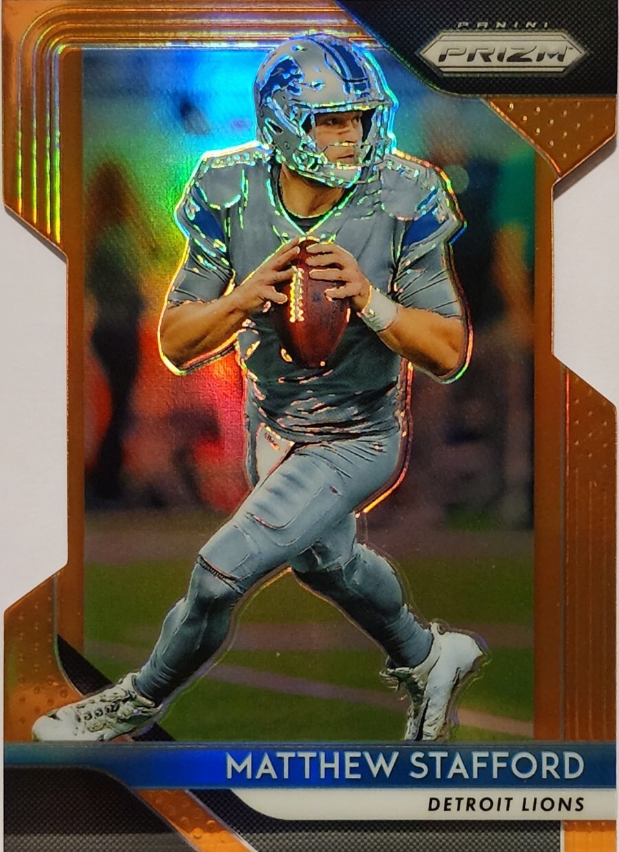 2018 Panini Prizm Matthew Stafford Detroit Lions Orange Prizm Die-Cut 206/249