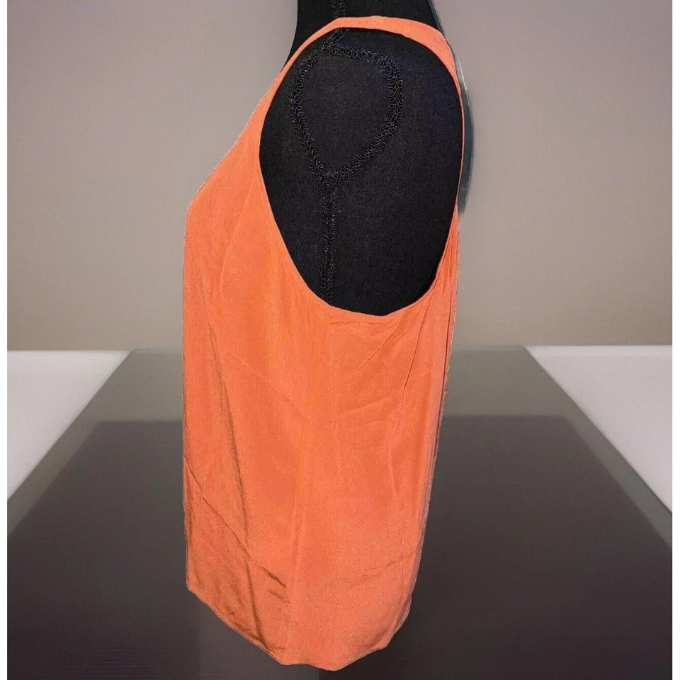 Invierno Kate Nuevo con Etiquetas Alice Camisola Seda Crepé Tanque En Calabaza Oscura-Talla Mediana Foto 2 de 4