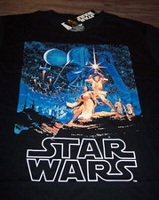 VINTAGE STYLE STAR WARS A NEW HOPE T-Shirt Luke Skywalker Leia SMALL NEW w/ TAG