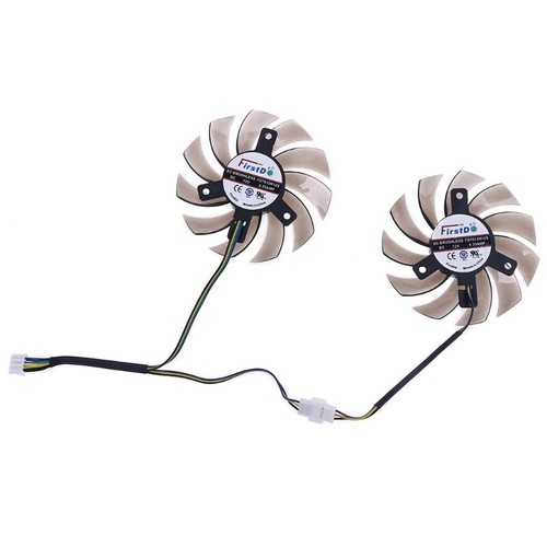 1 Pair FD7010H12S 75mm 4Pin Cooler Fan for MSI GTX R6870 R6790 Graphics Card - Photo 4/9