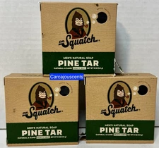 Dr. Squatch Men's Soap Pine Tar 3 Bars 5 oz each imperfect packages