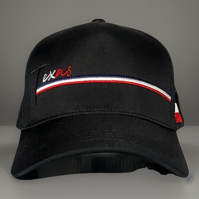 Robin Ruth Black Texas Stripe Mesh Cap Trucker Hat Adjustable NWT