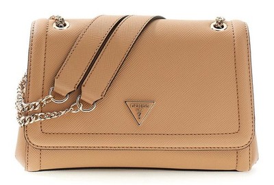 GUESS Noelle II Convertible Xbody Flap Bag Schultertasche Tasche Beige taupe Neu