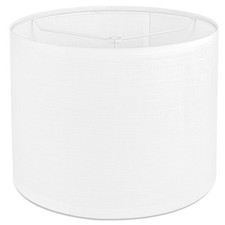 White Linen Lamp Shade,Drum lamp shade for table lamps 13" Top x 13" Bottom x...