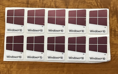Microsoft Windows 10 Logo 10 PCS- 22mm X 17mm in Purple Hue for PC -New