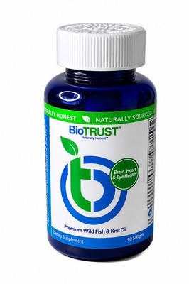 BioTRUST Premium Wild Fish & Krill Oil Omega-3 EPA DHA 90 Softgels 12/26