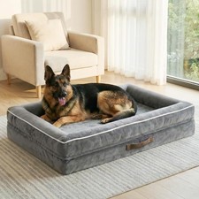 Renvix XXL Orthopedic Dog Bed 137x91x19cm Waterproof Washable Cover Gray
