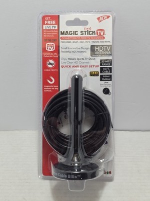Magic Stick TV MS-45 MAX HDTV Antenna, 45 Mile Range, VHF/UHF New