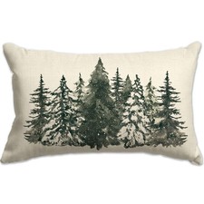 Christmas Pillow Cover 12X20 Colorlife Christmas Tree Lumbar Pillow Cover Hol...