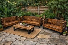 Hard Wood Lounge Or Garden Furniture with Cushions 2 Seater