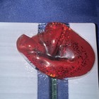 Fused Square Art Glass Trinket Jewelry Dish Red Poppy Flower — photo 2