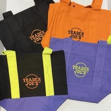 Trader Joe's  Set Of 4 Mini  Canvas Tote Bag Halloween Oct 2025