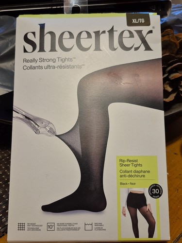 XL Sheertex Rip Resistance Pantyhose Black