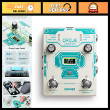 2-in-1 Drum Looper Pedal & Guitar Loop Machine, 40 Slots, 160 mins, 110 Grooves,