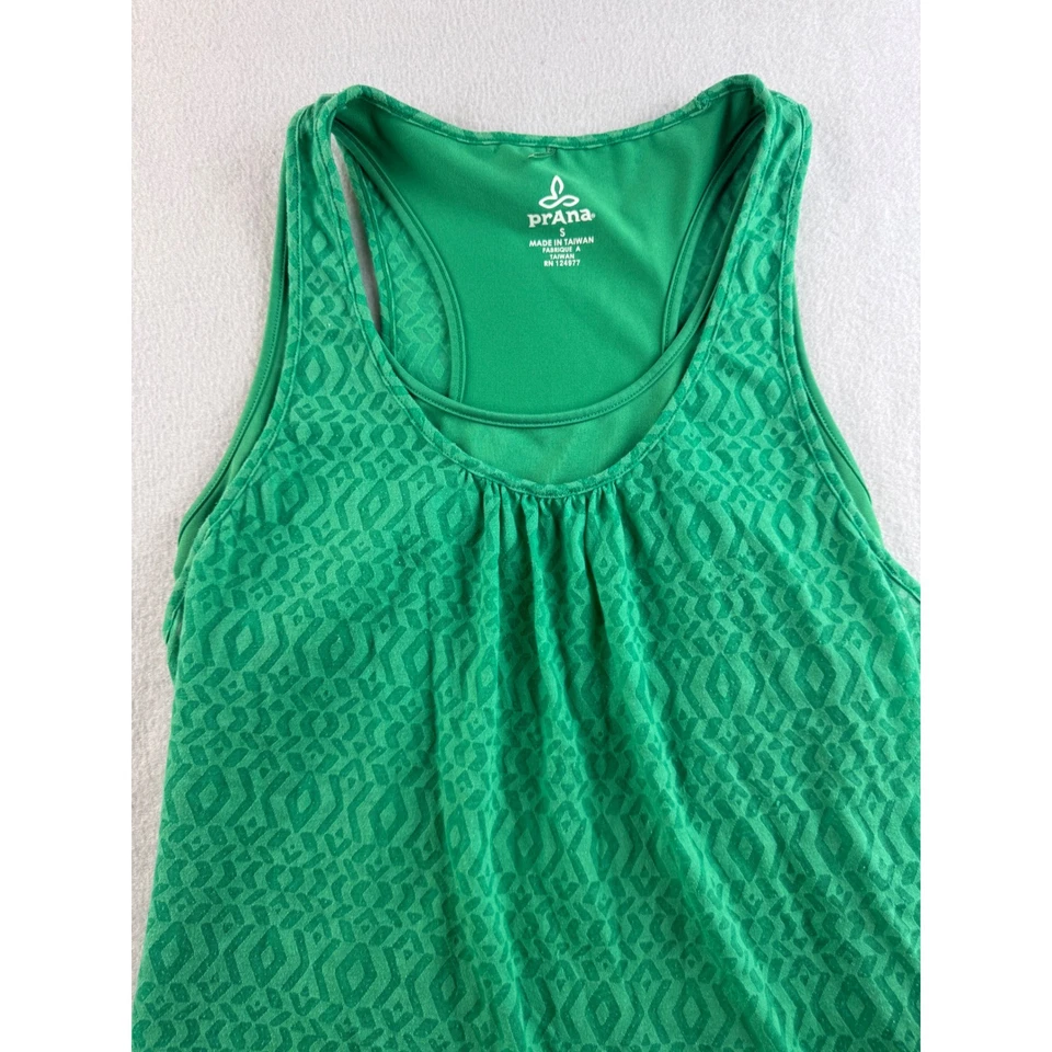 Спортивная майка Prana Active с бриллиантовым принтом без рукавов зеленая S - Изображение 2 из 4