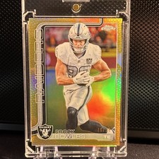 Topps 2025 Chrome Brock Bowers #178 Gold Football Refractor Raiders /50