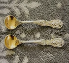 R & B Francis 1 Sterling Master Salt Spoons w/Gold Wash Bowls, Set of 2
