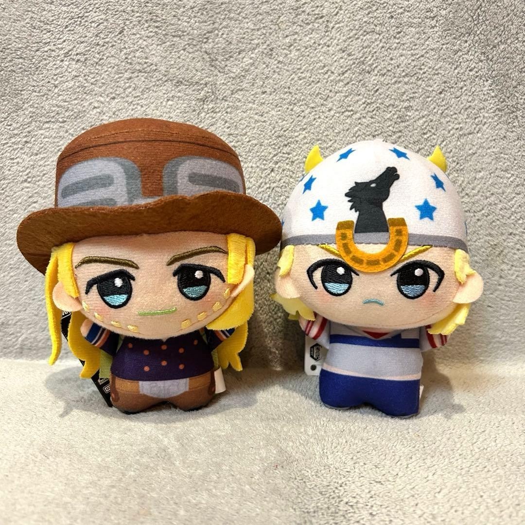 Juego de 2 peluches JoJo Steel Ball Run Johnny Joestar Gyro Zeppeli Chibigurumi Japón