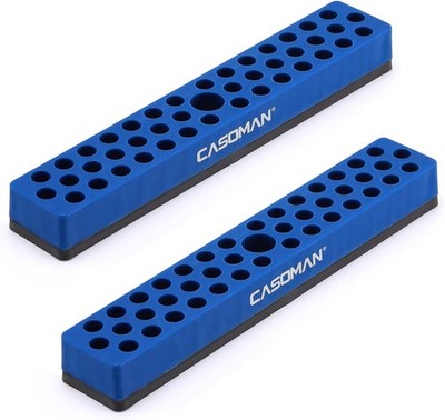 CASOMAN 2 Stück 1 4 Zoll Hex Bit Organizer Magnetisch Blau 86 Stück