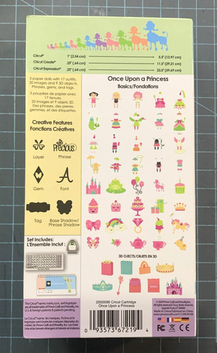 Cricut Provo Once Upon a Princess Fairytale Electronic Cutting Cartridge #200096
