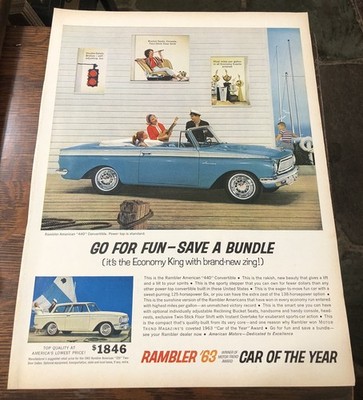 1963 RAMBLER Car of the Year - Vintage Magazine Print Ad