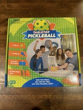 Buffalo Games Tabletop Pickleball Set Retractable Net 4 Paddles 3 Balls complete