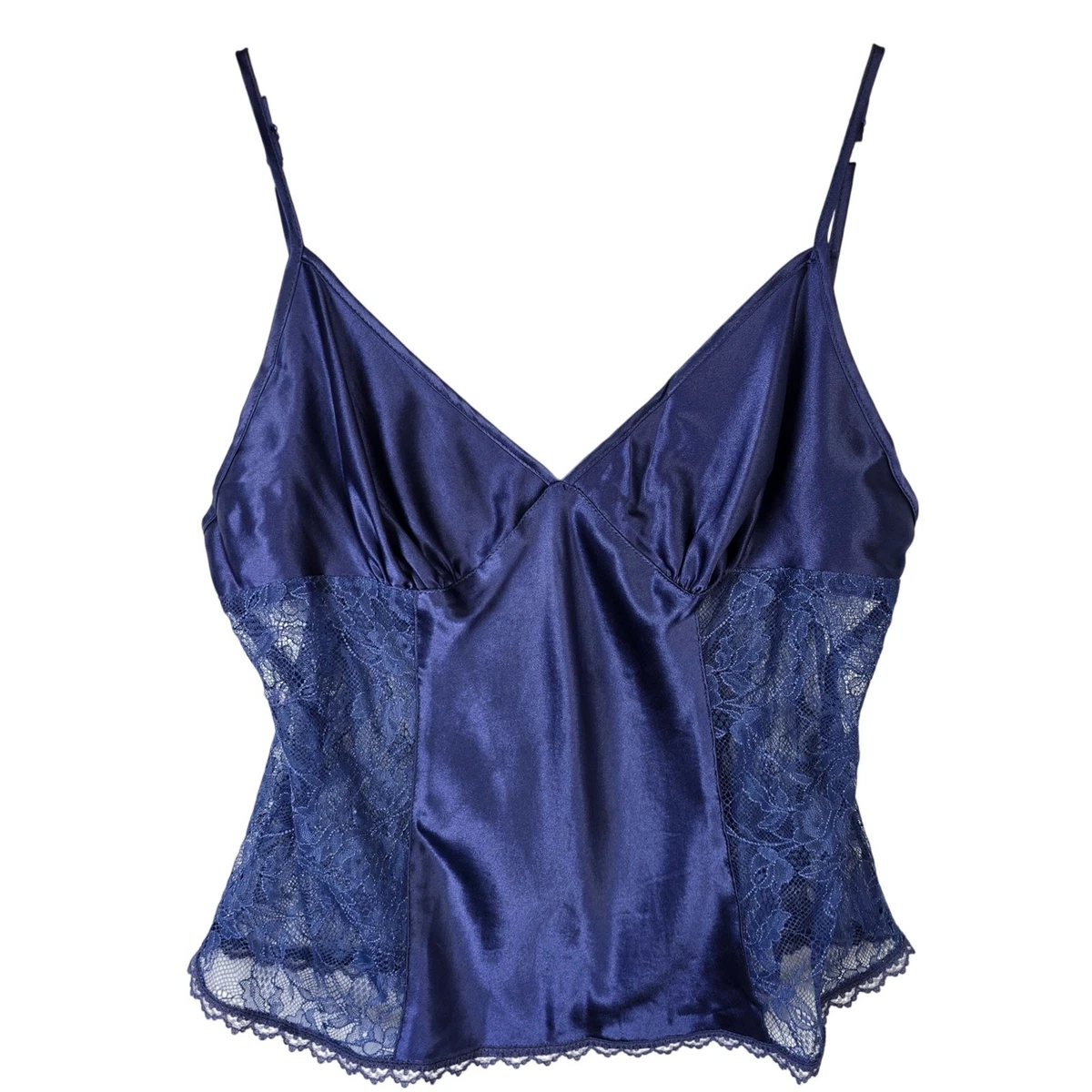 Top Satin Express Aqua Bleu Clair - Taille M, Dos Nu, Détails Dentelle, Neuf Avec étiquettes