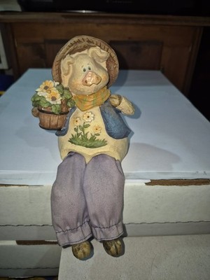 Pig 7'' Shelf Sitter Sitting Delton Folk Art Primitive Rustic TT10