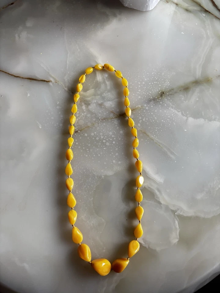 Bernstein Butterscotch Kette 70 Cm 67gramm Schnur Am Verschluss gerissen - Bild 4 von 4