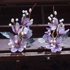 Purple Flower Vine Hair Clip Back Side Clip Chinese Style Accessories 1 Pair