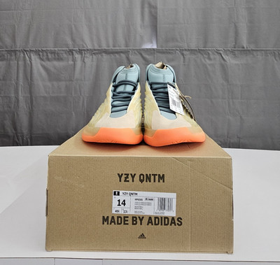 adidas Yeezy Qntm Mens 14 Shoes HP6595 HIRECO Blue, Off-Wht