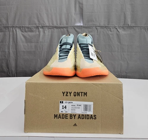 Adidas Yeezy Qntm Uomo 14 Scarpe HP6595 RENTALCO Blu Off Wht Arancione NUOVE con scatola
