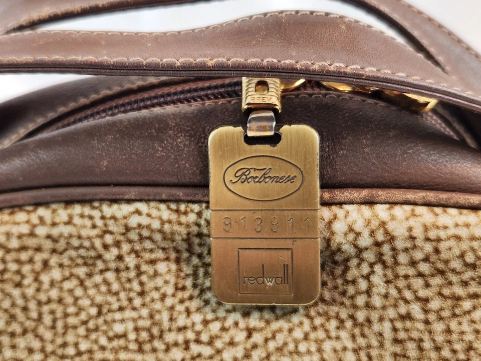 Authentic BORBONESE Lamb Suede Leather Hand Bag Pouch REDWALL Quail Dome Zip - Image 3 of 4